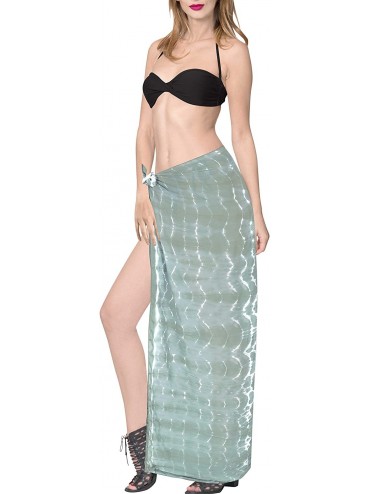 Cover-Ups Women's One Size Boho Sarong Swimwear Cover Ups Beach Wrap Hand Tie Dye - Grey_x525 - C518HQM6MO4 $16.09