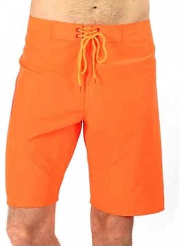 Board Shorts Quick Dry Swim Trunks for Men's Beachwear Board Shorts with Elastic Waistband - Orange - CA18UNOT082 $37.28