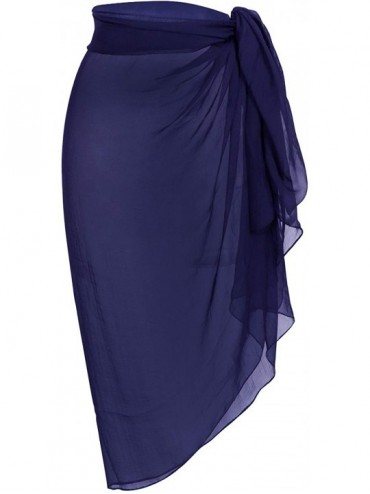 Cover-Ups Women's Plus Size Bathing Suit Cover Up Beach Sarong - Navy - C518N7R7X4S $19.00