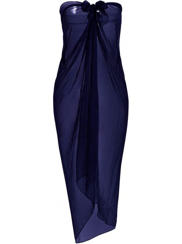Cover-Ups Women's Plus Size Bathing Suit Cover Up Beach Sarong - Navy - C518N7R7X4S $8.22