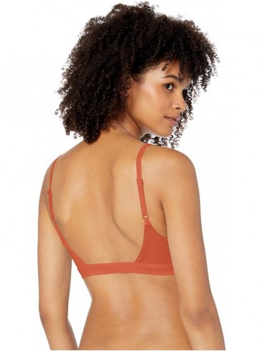 Tops Women's Solid Knot Bralette Bikini Top - Amber - CA18I04K684 $52.84