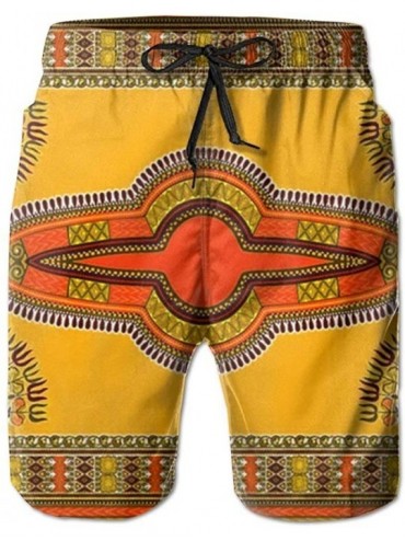 Board Shorts African Dashiki Pattern Men Summer Quick Dry Beach Shorts Board Swim Trunks with Pocket - African Dashiki Patter...