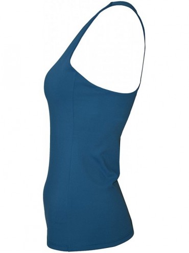 Rash Guards Women Plus Size UPF50+ Tankini Sleeveless Bra Top Swim Rash Guard - Y_green Blue - CZ18TI2HRZC $36.72