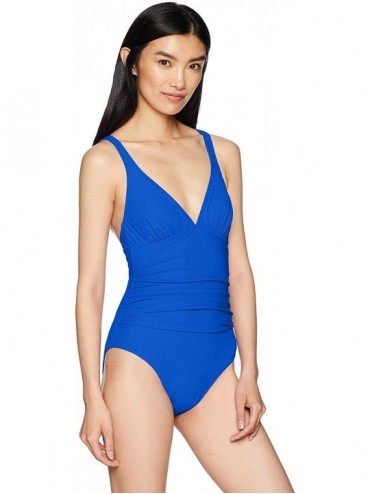 One-Pieces Women's Convertible V-Neck One Piece Swimsuit - Tutti Frutti Sapphire - C9180WCAOAQ $86.67