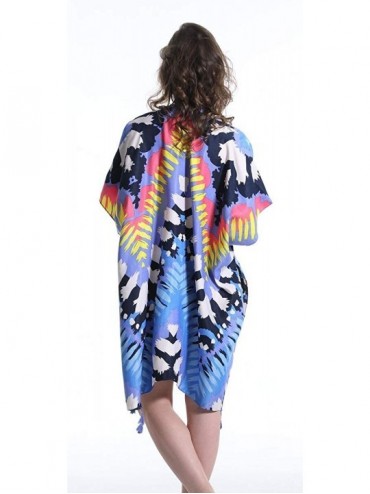 Cover-Ups Womens Fashion Beach Cover Up Swimsuit Kimono Cardigan Stylish Floral Swimwear - Multi 05 - C3192M7US0U $17.82