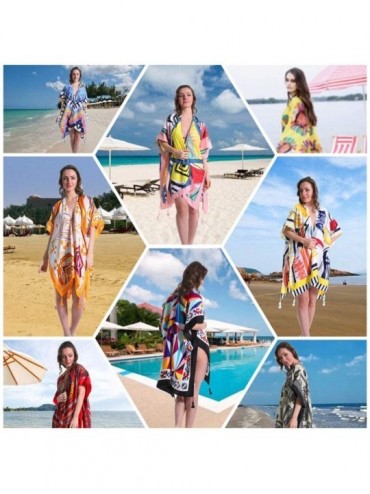 Cover-Ups Womens Fashion Beach Cover Up Swimsuit Kimono Cardigan Stylish Floral Swimwear - Multi 05 - C3192M7US0U $17.82