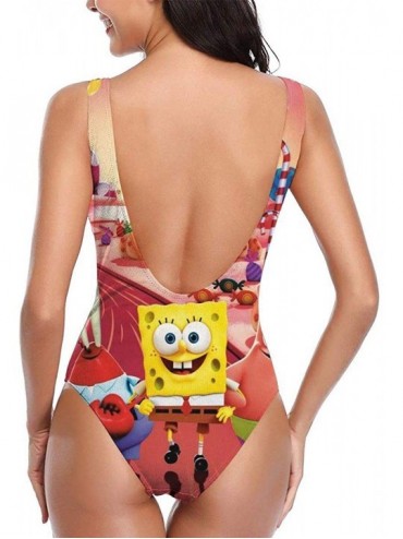 One-Pieces Spongebob Women's Classic Swimwear Beach Bathing Suits One Piece Swimsuit Surfing Monokini for Ladies Spongebob 4 ...