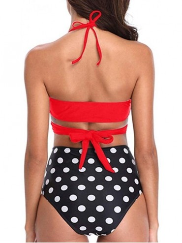 Tankinis Womens Swimsuits Bikini- Women Wrap Bikini Set Push Up High Waisted 2 Piece Swimsuits - Y04-red - CP19DW62YG4 $14.13