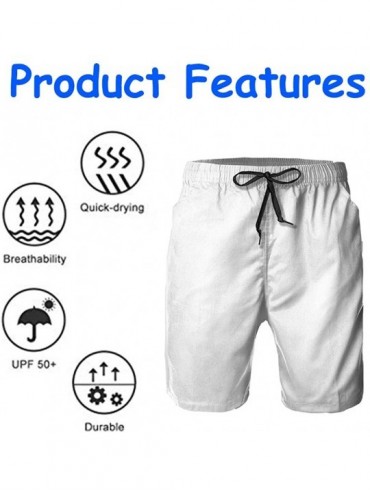Board Shorts Men's Board Shorts- Quick Dry Swimwear Beach Holiday Party Bathing Suits - Funny Alpaca - CP190X7SDUD $30.38
