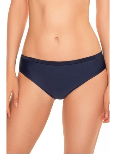 Bottoms 3001 Women's Bikini Briefs Smooth (Matching Top Available) - Dark Blue - CV196RMLQG9 $24.92
