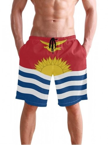 Trunks LGBT Pride Rainbow Flag Men's Swim Trunks Beach Shorts with Pockets - Kiribati Flag - CP18Q67GD2K $49.35