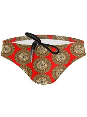 Briefs Leopard Spots Large Mens Swim Briefs Drawstring Bikini Sport Swimsuit - Multi5 - C819CAIK3ZS $21.99
