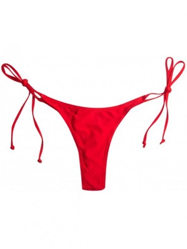 Tankinis Women Bottoms Swimsuit Bikini Swimwear Cheeky Thong V Swim Trunks - Z01- Red - C4198GWZO2I $10.35