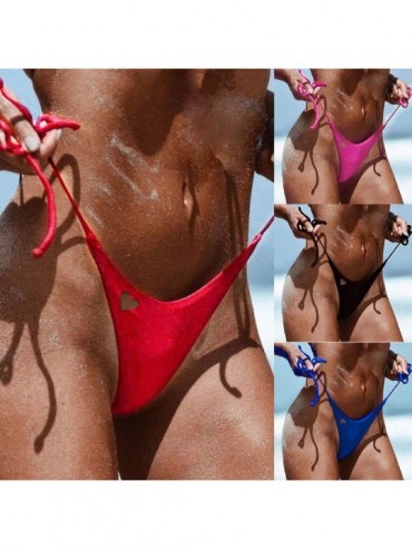 Tankinis Women Bottoms Swimsuit Bikini Swimwear Cheeky Thong V Swim Trunks - Z01- Red - C4198GWZO2I $10.35