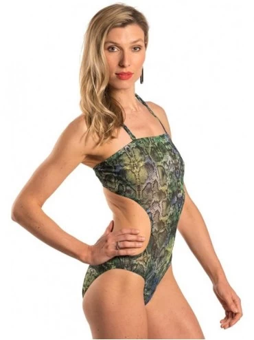 One-Pieces Havana Tan Through Cut Out Swimsuit - CY18SORRIG9 $76.83