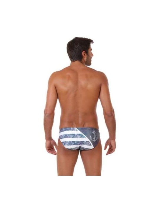 Racing Sea Life Men's Athletic Swimwear- Men's Swim Briefs for Active Swimwear- Men's Water Polo Swimsuit - Ocean - CY18ZTX0S...