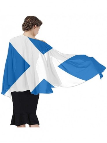 Cover-Ups Women Chiffon Scarf Shawl Wrap Sunscreen Beach Swimsuit Bikini Cover Up - Scottish Flag - CV1908OLQHZ $19.87