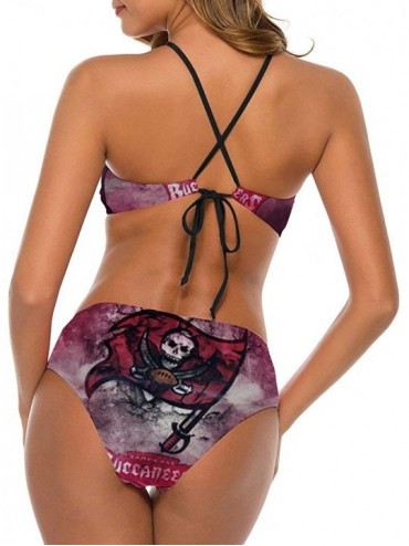 Sets Carolina Panthers Women's Sexy Swimwear Backless Push Bikini Set Two-Piece Swimsuit - Color1-2 - C0199I82X9C $26.95