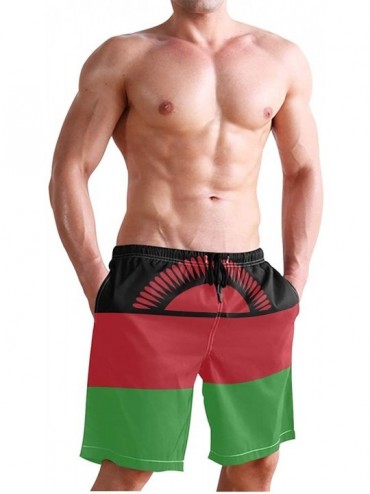 Trunks Mexico Flag Men's Swim Trunks Beach Shorts with Pockets - Malawi Flag - CM18Q67ICYH $22.86