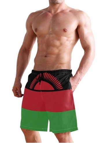 Trunks Mexico Flag Men's Swim Trunks Beach Shorts with Pockets - Malawi Flag - CM18Q67ICYH $22.86