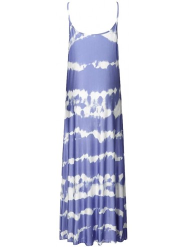 Cover-Ups Women's Summer Casual Bohemian Spaghetti Strap Floral Printed Long Maxi Dress Sleeveless Tank Dresses Beach Sundres...
