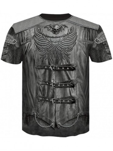 Rash Guards Men's 3D Print Short Sleeve Shirts O-neck Novelty Summer T-Shirt Blouse Tee - Brown - CT1943U9EGY $12.74