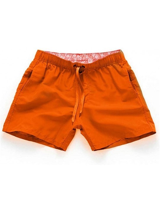 Trunks Swimsuit Shorts Quick Drying Swim Trunks for Men Swimwear Men Swimwear - Orange - CX18WC333QD $30.19