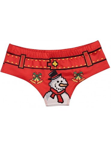Tankinis Women's Fashion 3D Digital Printed Panties Underwear Briefs Bikini Bottom Gifts - Xmas Snowman - C1192RNGUW4 $26.60
