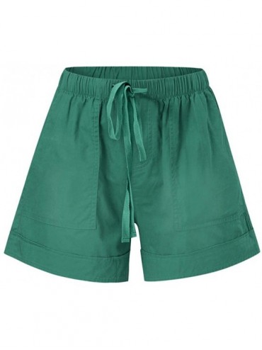 Board Shorts Casual Womens Short Pants Drawstring Splice Elastic Waist Pocketed Loose Shorts - Mint Green - C6199RD25Y8 $16.45