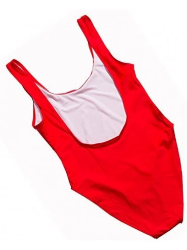 One-Pieces Women's Backless One Piece Swimsuits - Birthdaysuit-red-wh - C418NMHKDO6 $16.88