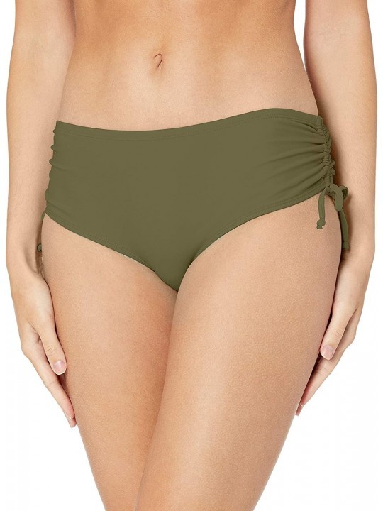 Bottoms Bikini Bottoms with Side Ties- Adjustable Bathing Suit Bottoms- Swimsuits for Women - Olive Green - C018NLQN3MI $13.27
