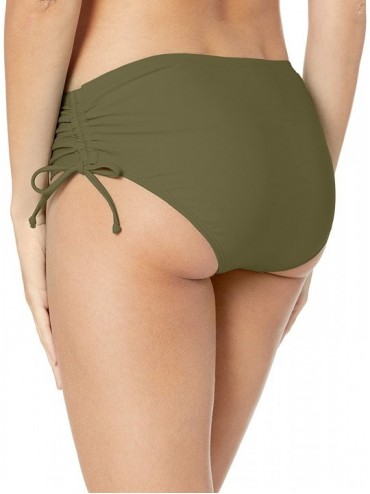 Bottoms Bikini Bottoms with Side Ties- Adjustable Bathing Suit Bottoms- Swimsuits for Women - Olive Green - C018NLQN3MI $13.27