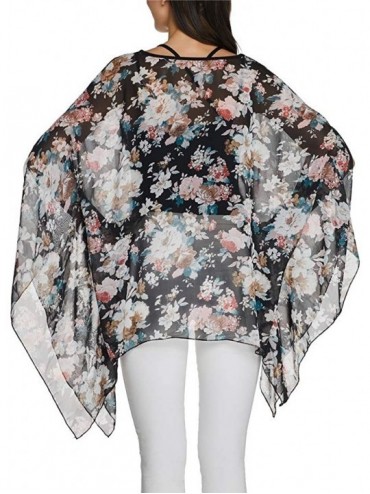 Cover-Ups Batwing Tops for Women Summer Bohemian Chiffon Blouse Floral Loose Shirt Beach Tunic Tops - 02-062 - C0192R7EGZ2 $1...
