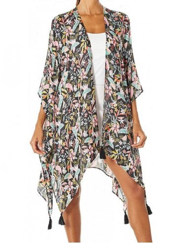 Cover-Ups Women's Beach Cover up Swimsuit Kimono Cardigan with Bohemian Floral Print - Multi Garden - CN18QQT4HCX $40.07