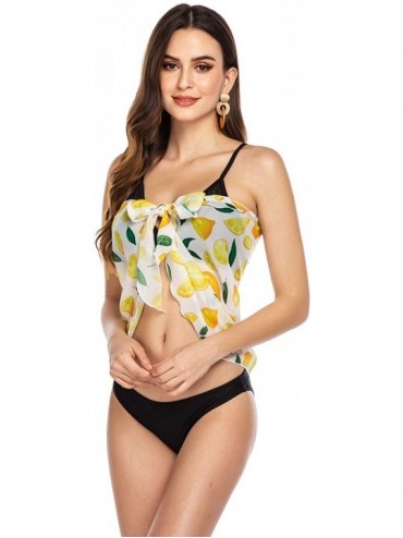 Cover-Ups Women Short Sarongs Beach Wrap Sheer Bikini Wrap Chiffon Cover Ups for Swimwear S-3XL - B_pat8 - CT193C8XWCS $13.07