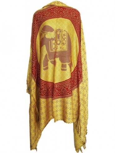 Cover-Ups Elephant Sarong Wraps from Bali Beach Cover Up - Elephant Paisley Red - CK12CA7HWLV $30.42