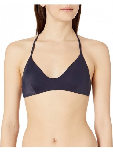Tops Women's Solid Cross Back Bikini Top - Poseidon Blue - CN18EQXT723 $66.25