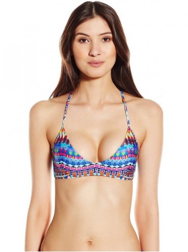 Tops Women's Tribal Beach Criss-Cross Back Bra Bikini Top - Multi - CC122ES7ASB $34.82