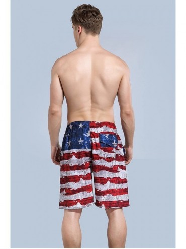 Board Shorts Men's Swim Trunks - Flag - CJ17YHDX5XM $19.13