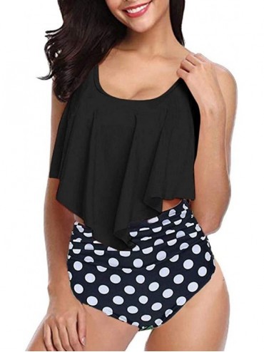 Tankinis Bikini Swimsuit for Women High Waisted Tummy Control Two Piece Tankini Ruffled Top with Swim Bottom Bathing Suits - ...