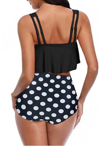 Tankinis Bikini Swimsuit for Women High Waisted Tummy Control Two Piece Tankini Ruffled Top with Swim Bottom Bathing Suits - ...