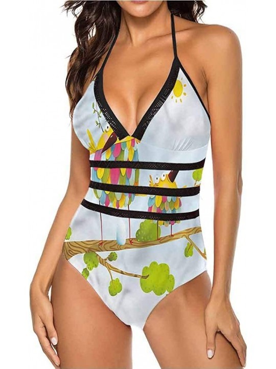 Sets Women's Strappy Swimwear Princess Portrait Frame Great for Pool Party - Multi 13 - CO19C24K8OZ $29.71