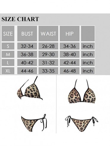 Sets 2Pcs Bikini Set Swimsuits for Women Straps Bathing Suits Halter Top Scrunch Butt Bikini Bottom - Vividleopard - CO18S23Q...
