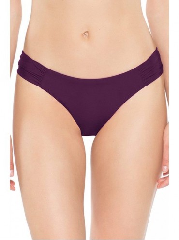 Tankinis Women's Color Code Coastal Brazilian Bikini Bottom - Merlot - C618KN3DMCQ $43.11