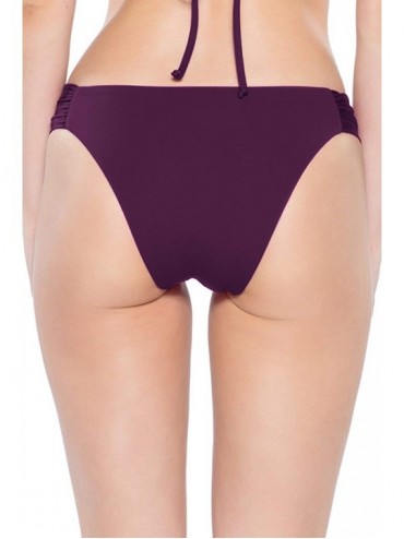 Tankinis Women's Color Code Coastal Brazilian Bikini Bottom - Merlot - C618KN3DMCQ $27.38