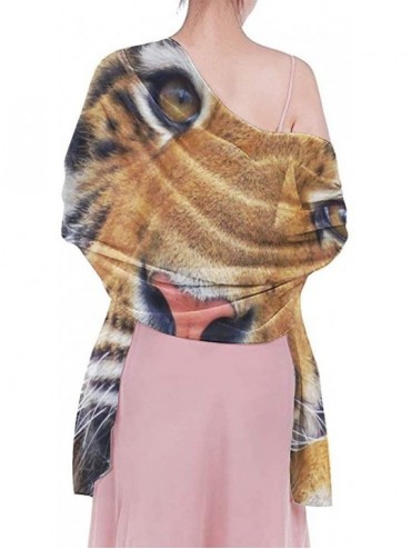 Cover-Ups Women Chiffon Scarf Summer Beach Wrap Skirt Swimwear Bikini Cover-up - Tiger King Face - C7190HKA943 $18.30