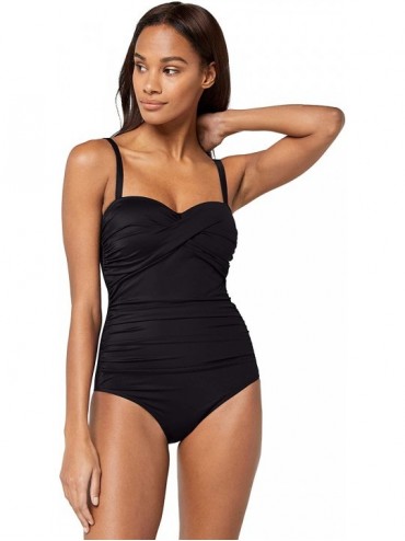 One-Pieces Women's Tummy Control Shaping Swimsuit - Black - CX18KGN65ZC $49.00