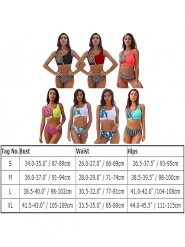 Sets Women's Leopard Buckle Front Top with High Waist Bikini Set Two Pieces Swimwear Cheeky Bathing Suit Padded Swimsuit - Gr...