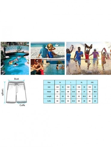 Board Shorts Mens 3D Printed Swim Trunks Quick Dry Summer Surf Board Shorts Swimwear Pants - White - CI18WEXTOD2 $28.88