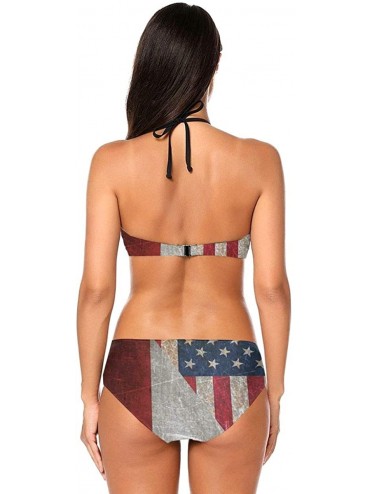Sets Womens Bikini Set Colombia Flag Sexy Halter Two Piece Triangle Swimsuits Beach - Us Italian America Flag - C4190THSYOD $...